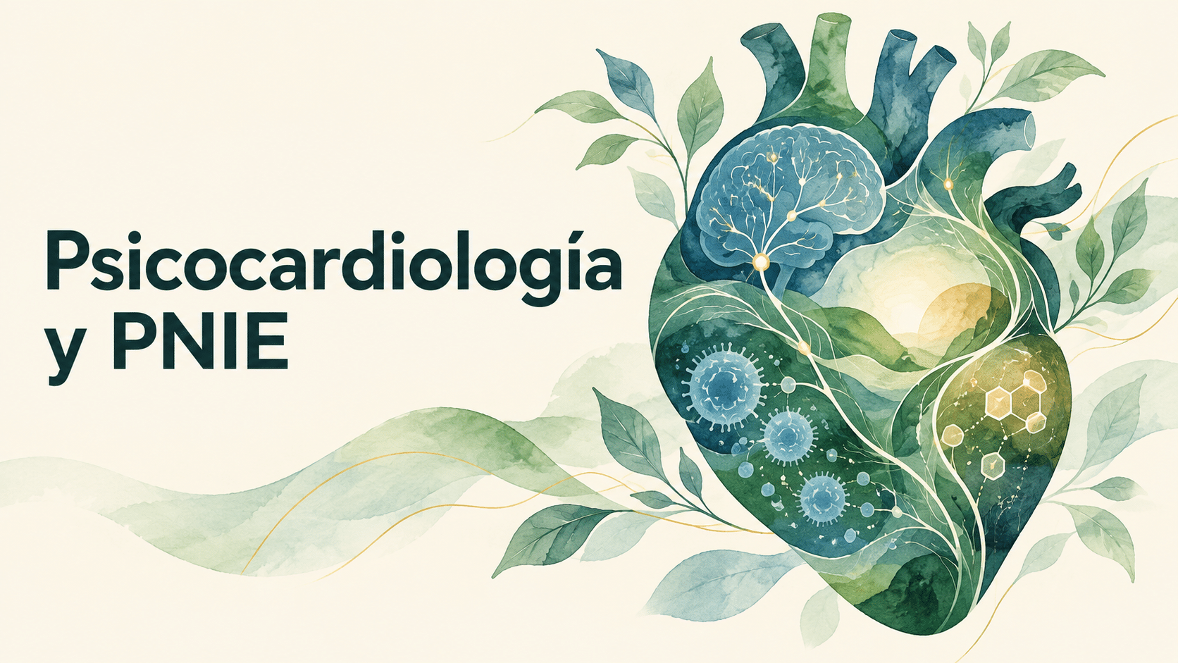 Ilustración de un corazón que integra aspectos biológicos y psicosociales, para el artículo Psicocardiología y PNIE